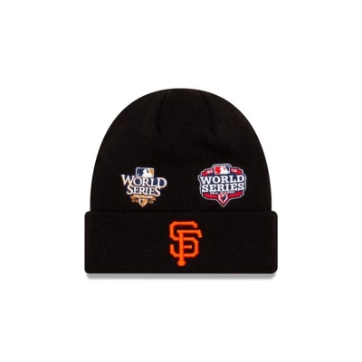 Sapca New Era San Francisco Giants MLB World Series Patch Cuff Knit Beanie - Negrii